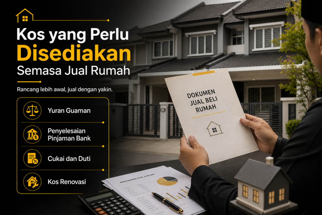 Infografik premium tentang kos jual rumah yang perlu disediakan oleh pemilik.